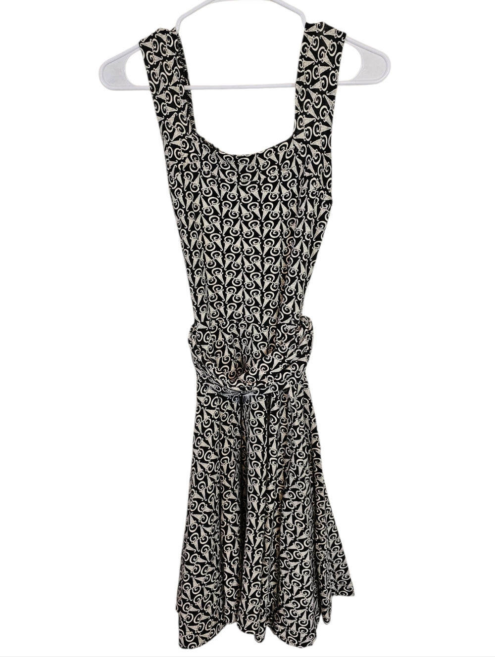 Effies Heart Sleeveless Fit And Flare Tank Dress Ice Cream Abstract Design Belte